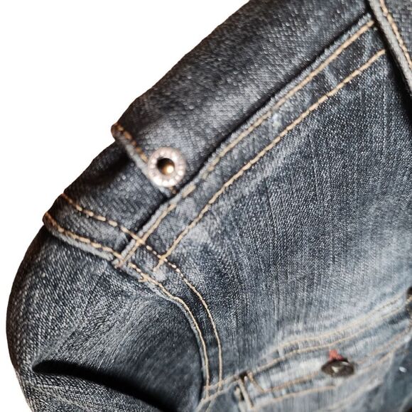 Wet Seal Womens XS - S Dark Wash Denim Jean Jacket Y2K Cropped 2000s style retro - Picture 8 of 8